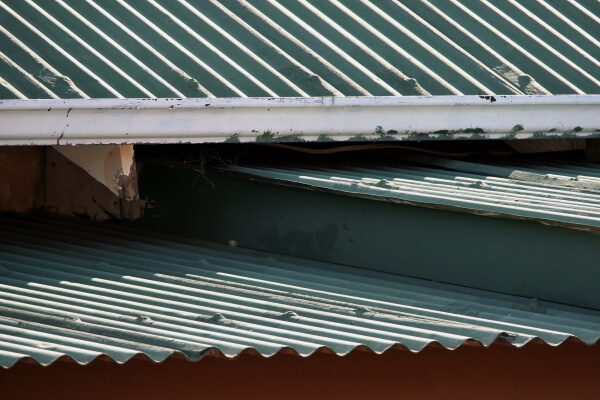 aged corrugated metal roof system without paint