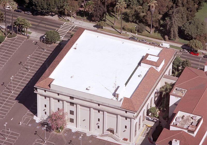 a commercial property with a TPO roof